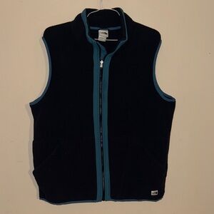 The North Face XL Black Fleece Vest with Blue Trim